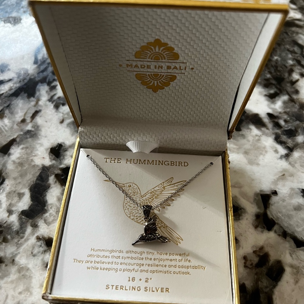 Sterling Solver Hummingbird Necklace